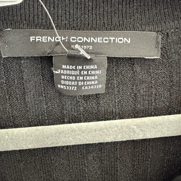 French Connection Ribbed Black Long Sleeve Dress - Picture 5 of 8